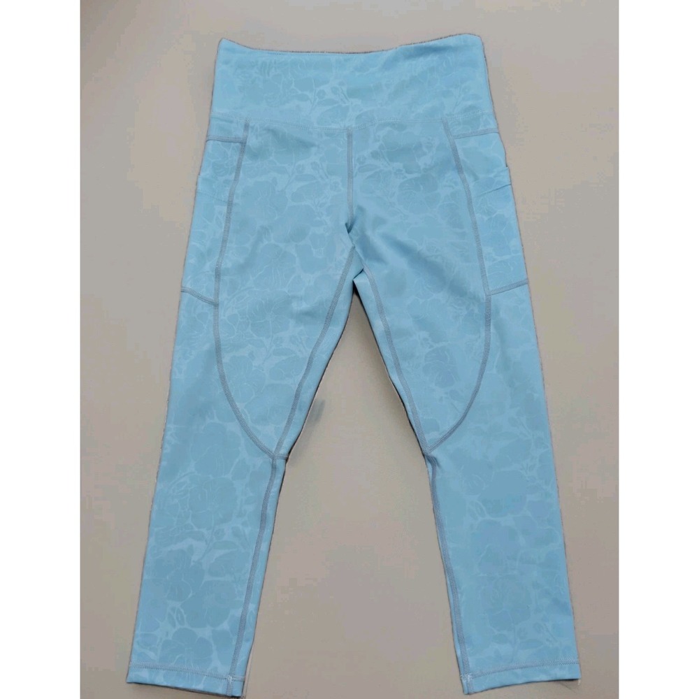 Zyia Active Women's Size‎ 4 Aqua Paradise Floral Light n Tight Cropped Leggings